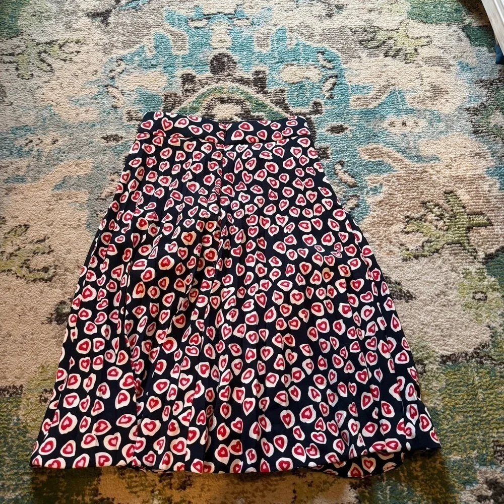 Shabby Chic J. Crew heart pattern midi dress